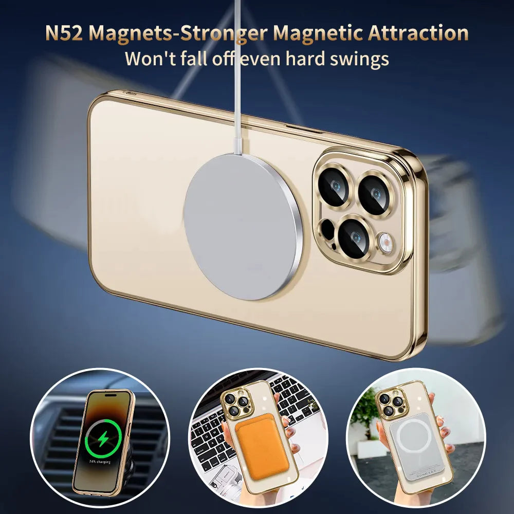 For Apple Iphone 14 13 12 11 Pro Max Case Magnetic Camera Lens Cover
